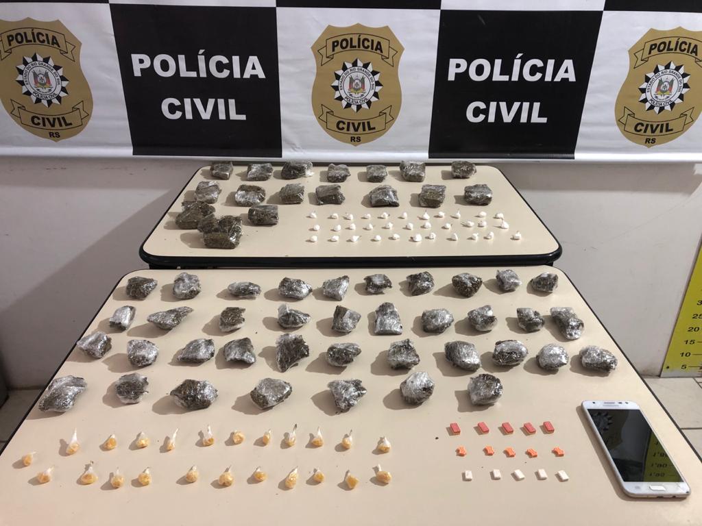 Polícia Civil prende homem por tráfico e apreende grande quantidade de drogas em Gramado