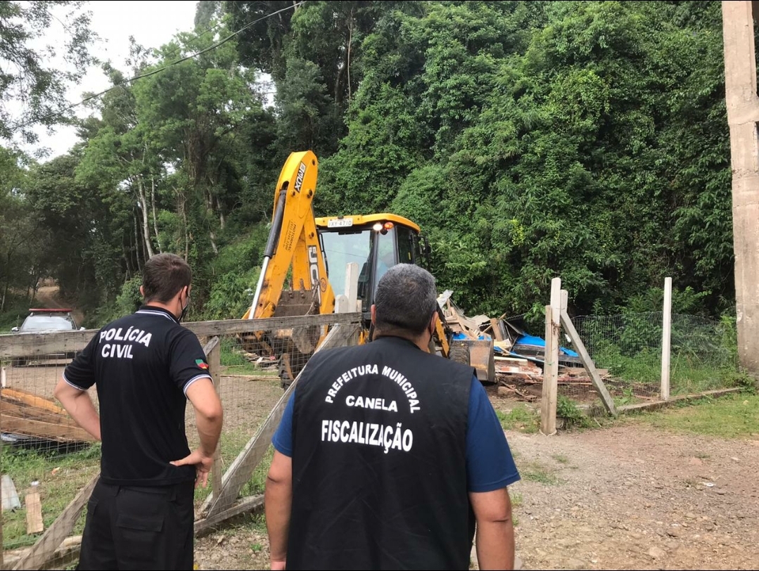 Prefeitura e Polícia Civil seguem combatendo ocupações irregulares em Canela