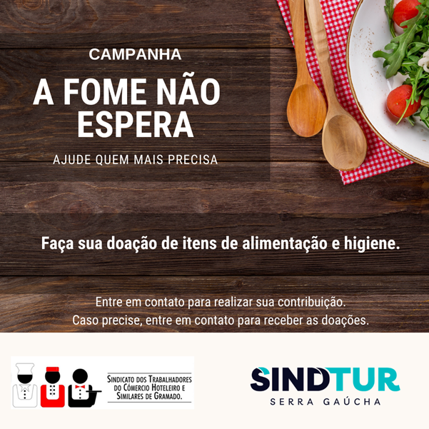 Sindicatos do setor hoteleiro e gastronômico se unem e lançam campanha A Fome Não Espera