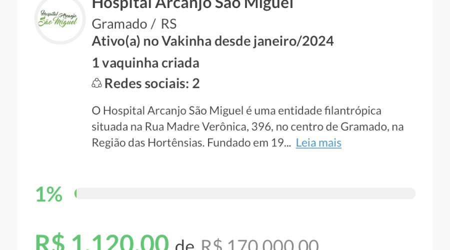 “Vakinha online” criada pela Prefeitura para reparos no Hospital de Gramado repercute mal na comunidade